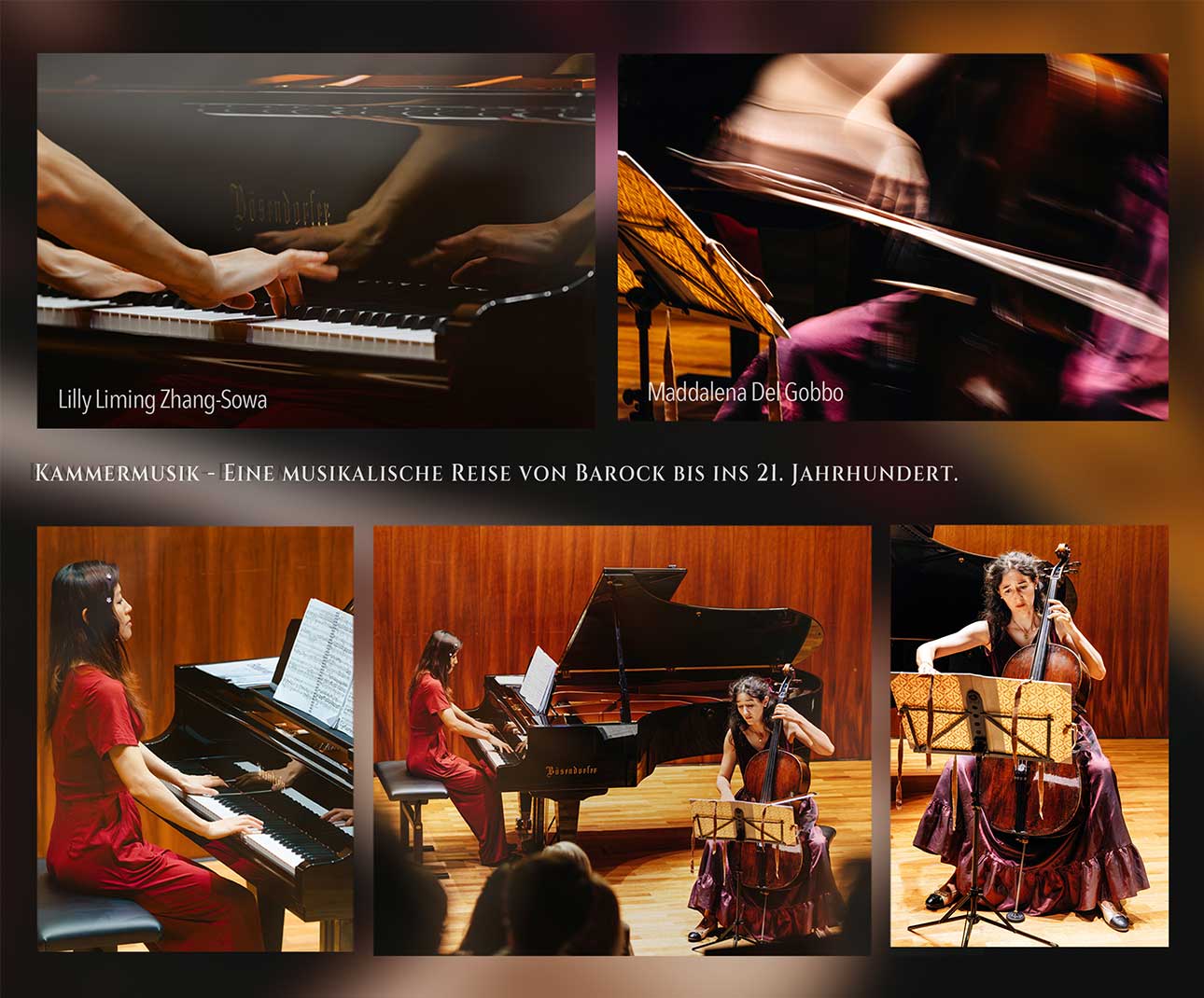 Kammermusik Konzertfotos mit Maddalena Del Gobbo und Lilly Zhang-Sowa im Bösendorfer Saal Salzburg